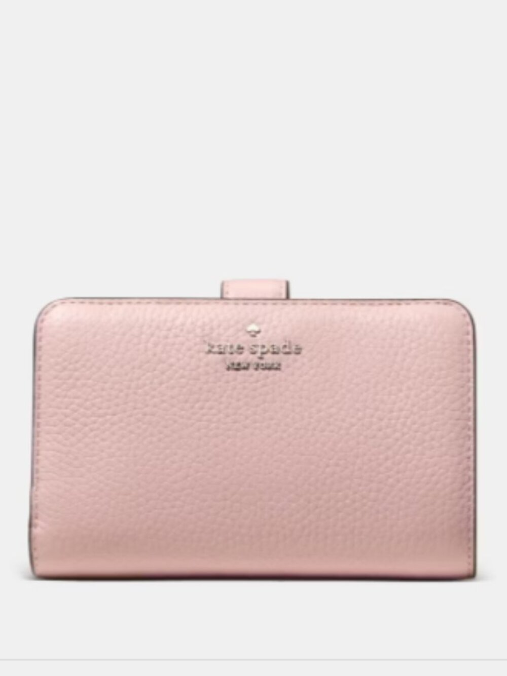 kate spade Pebbled Leather Fold Wallet in Light Pink